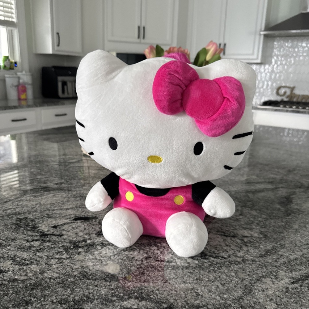 Hello Kitty 14" Plush Backpack W/Pink Bow Very Clean